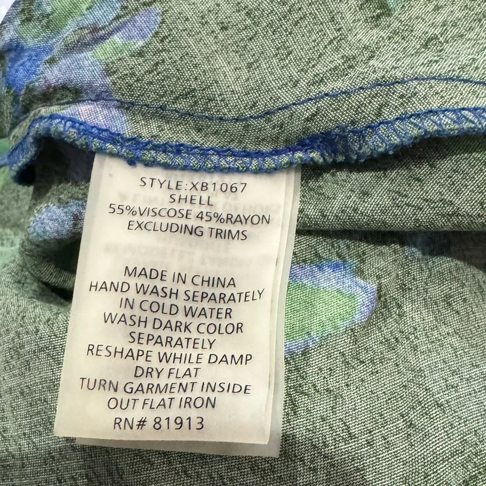 Plenty by Tracy Reese Isla Floral midi Green Peephole Anthropologie Dress XS - Picture 6 of 7